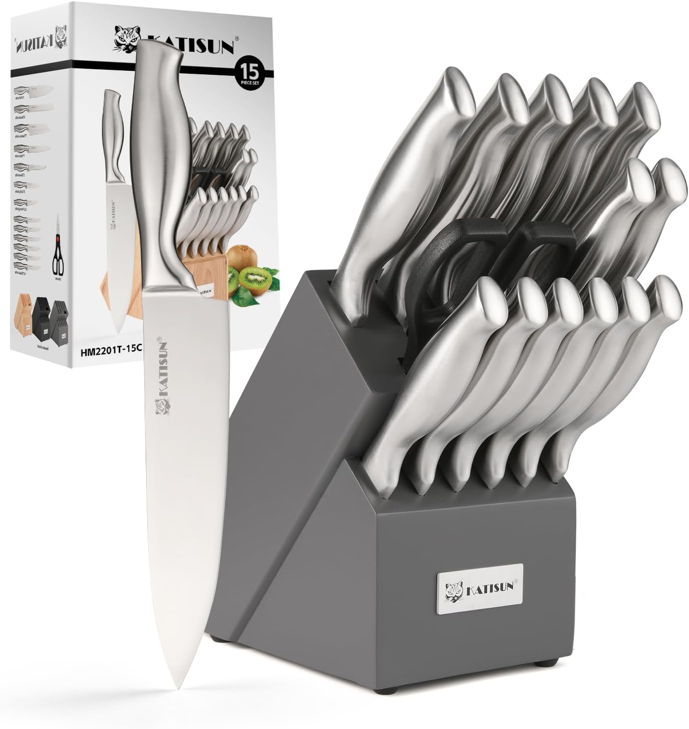 Kitchen Knife Set, 15 Pieces