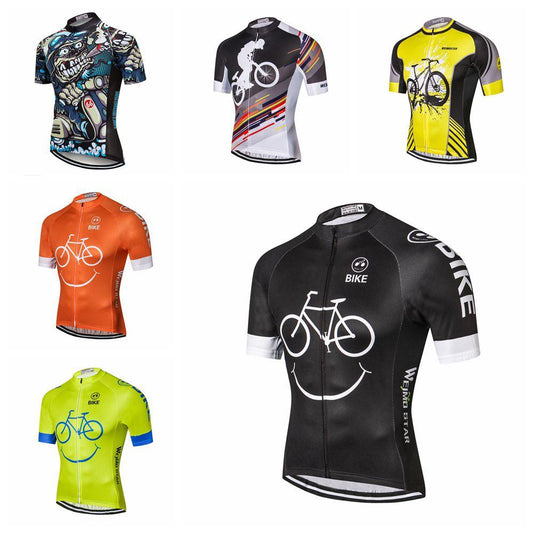 Cycling Jersey Men's Summer Short Sleeve Jersey Bike Print - SuperSelect MKT