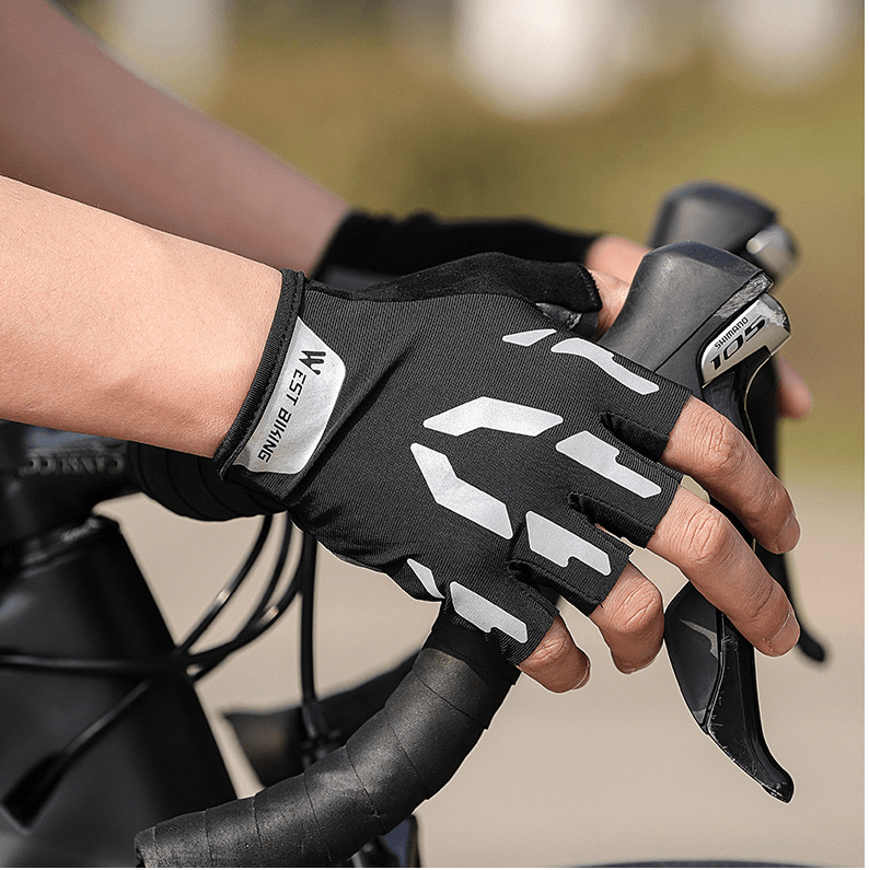 West Biking - Reflective Short Fingers Gloves - SuperSelect MKT