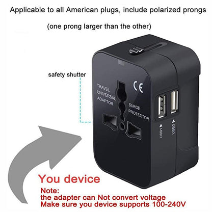 Travel Adapter With USB C, Universal All In One