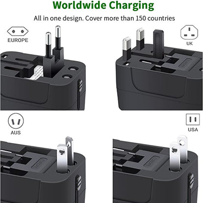 Travel Adapter With USB C, Universal All In One